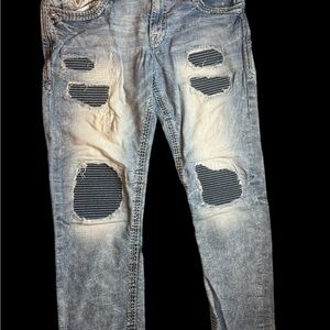 Rock Revival Light Blue Distressed Jeans